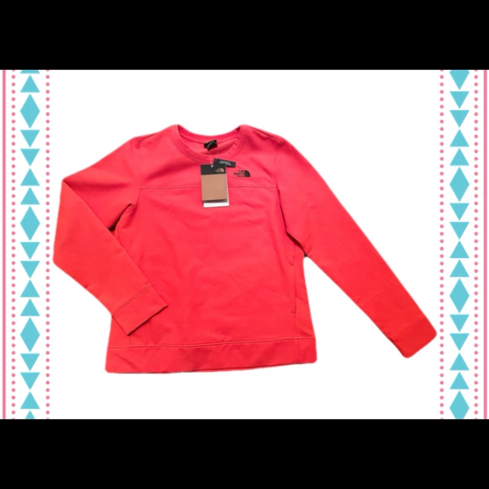 Red North Face Pullover Sweatshirt